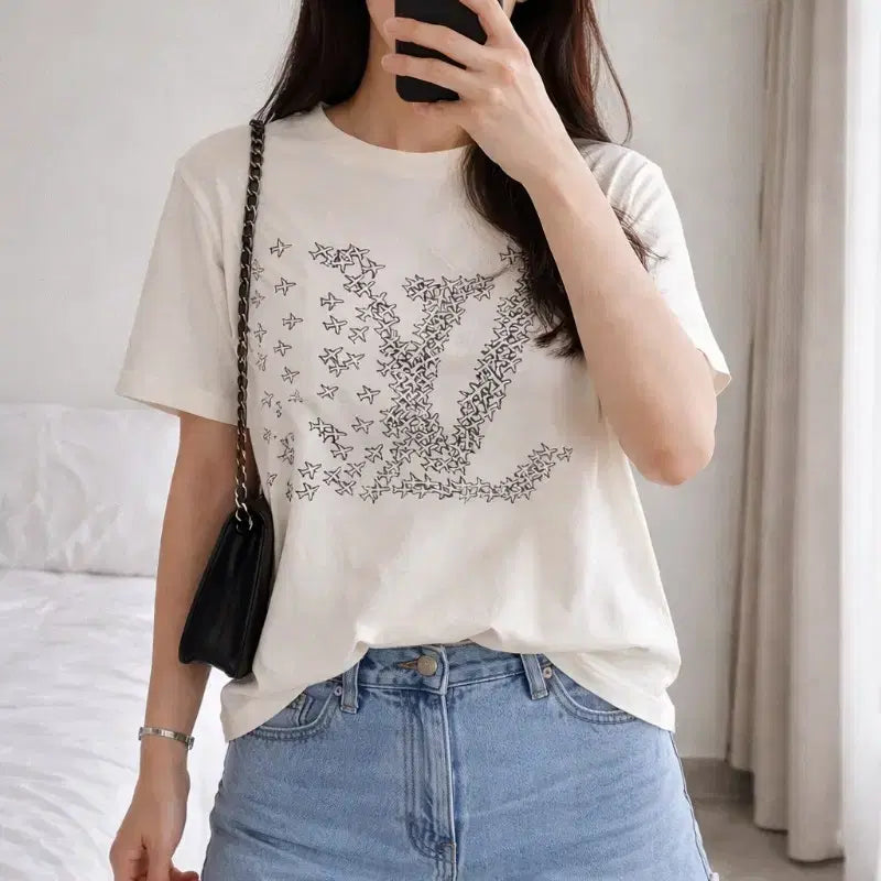 [BUNJANG] Louis Vuitton Airplane LV Big Logo T-shirt / 루이비통 비행기 LV 빅로고 반팔 티셔츠 S 남녀공용