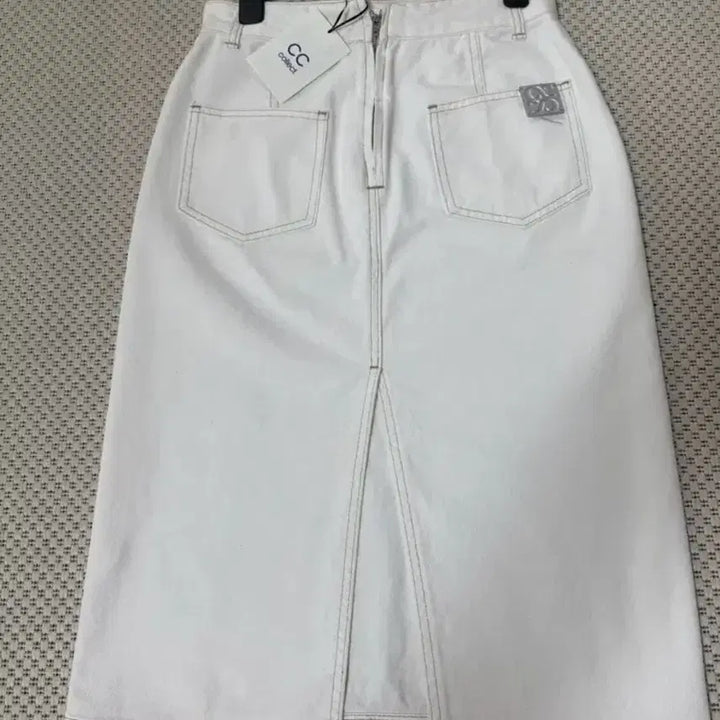 [BUNJANG] CC Collect White Denim Midi Skirt / 씨씨콜렉트 화이트진 스커트55.