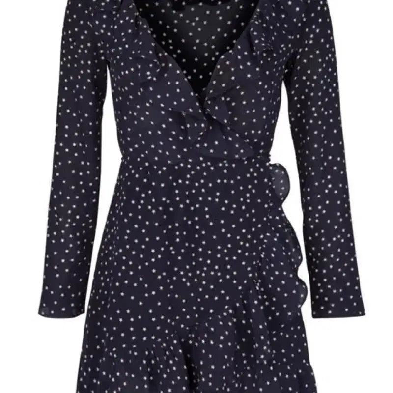 [BUNJANG] Realization Baeg Yerin Navy Star Mini Wrap Dress / 리얼리제이션 백예린 원피스