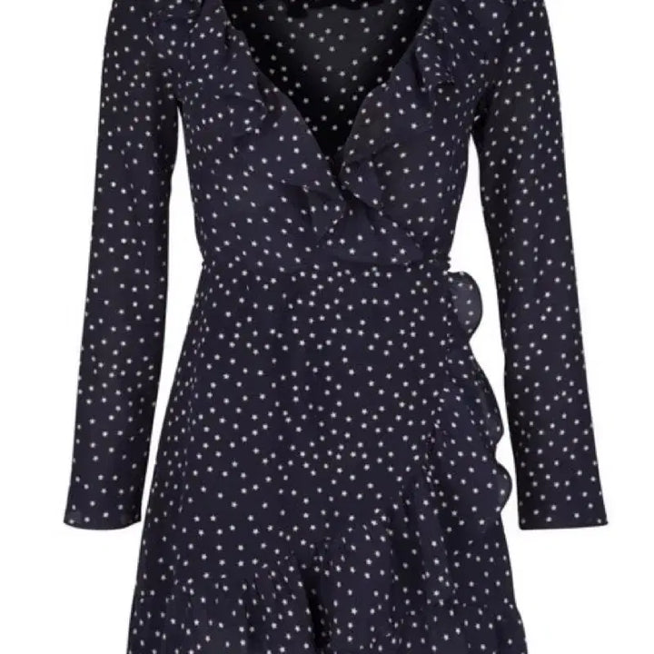 [BUNJANG] Realization Baeg Yerin Navy Star Mini Wrap Dress / 리얼리제이션 백예린 원피스