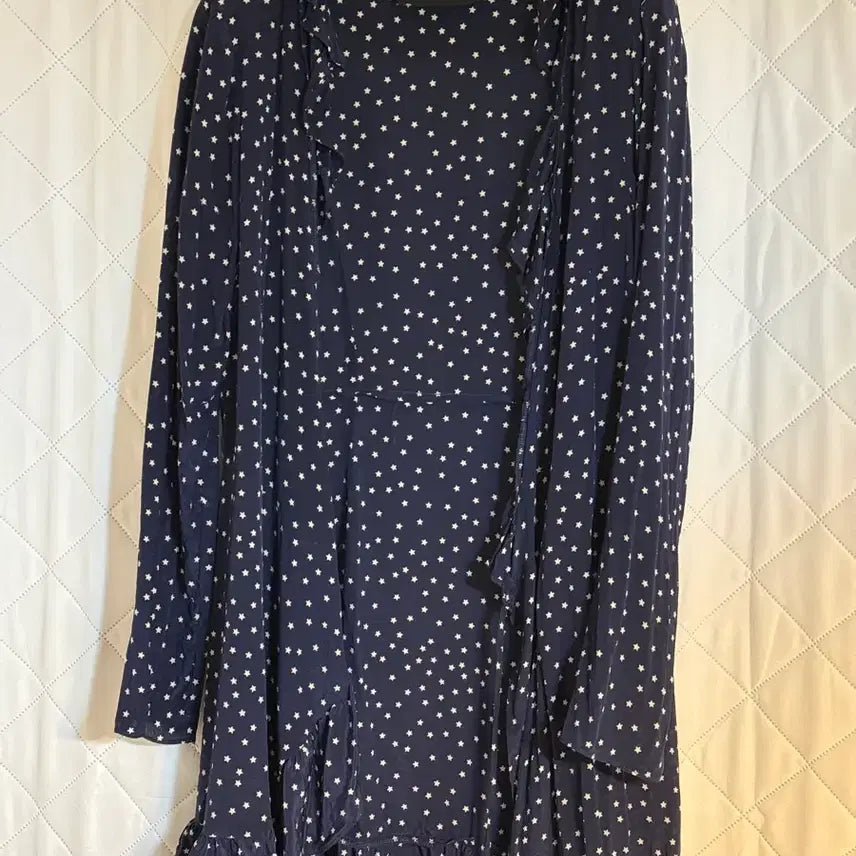 [BUNJANG] Realization Baeg Yerin Navy Star Mini Wrap Dress / 리얼리제이션 백예린 원피스
