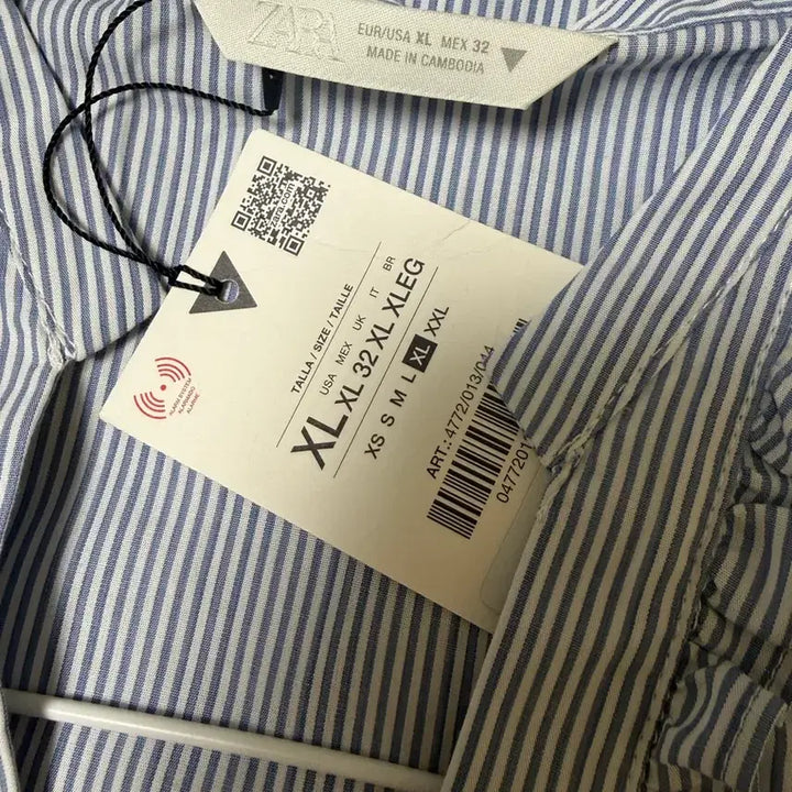 [BUNJANG] ZARA Poplin Frill Shirt Blue Stripe XL / 자라 포플린 프릴셔츠 블루스프라이트 xl
