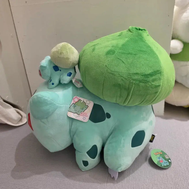 [BUNJANG] Pokemon Bulbasaur 45cm Large Plush Toy &amp; 13cm Keychain Set / 포켓몬 이상해씨 45cm 대형 인형 13cm 키링 세트