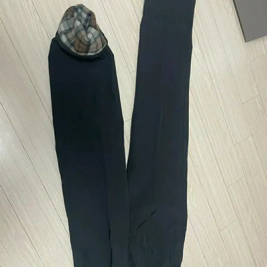 [BUNJANG] Black Flannel Lined Check Pants - Size 55 / 블랙 기모 안감 체크 바지 55