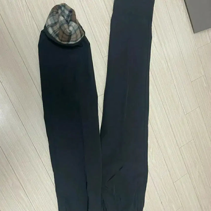 [BUNJANG] Black Flannel Lined Check Pants - Size 55 / 블랙 기모 안감 체크 바지 55
