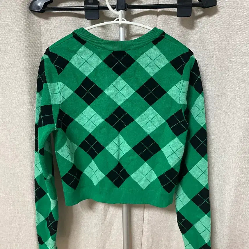 [BUNJANG] ZARA Argyle Pattern Cardigan / 자라 그린 아가일 가디건