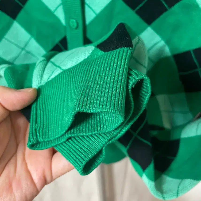 [BUNJANG] ZARA Argyle Pattern Cardigan / 자라 그린 아가일 가디건