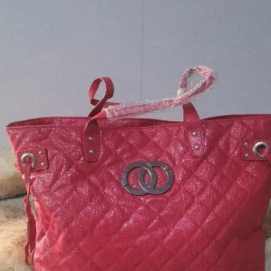 [BUNJANG] Red Quilted Tote Bag / 레드 퀼팅 토트백 새 가방