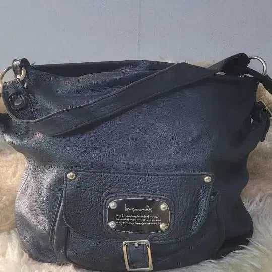 [BUNJANG] k-sandk Black Leather Shoulder Bag / k-sandk 블랙 가죽 숄더백