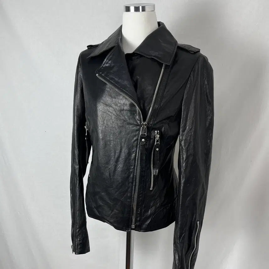 [BUNJANG] Vintage Real Leather Rider Jacket / Vintage 리얼레더 라이더 자켓