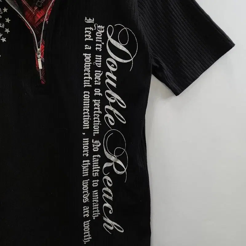 [SOLD OUT] MIND GAMES Y2K 펑크 락시크 레이어드 글리터 반팔 티 L