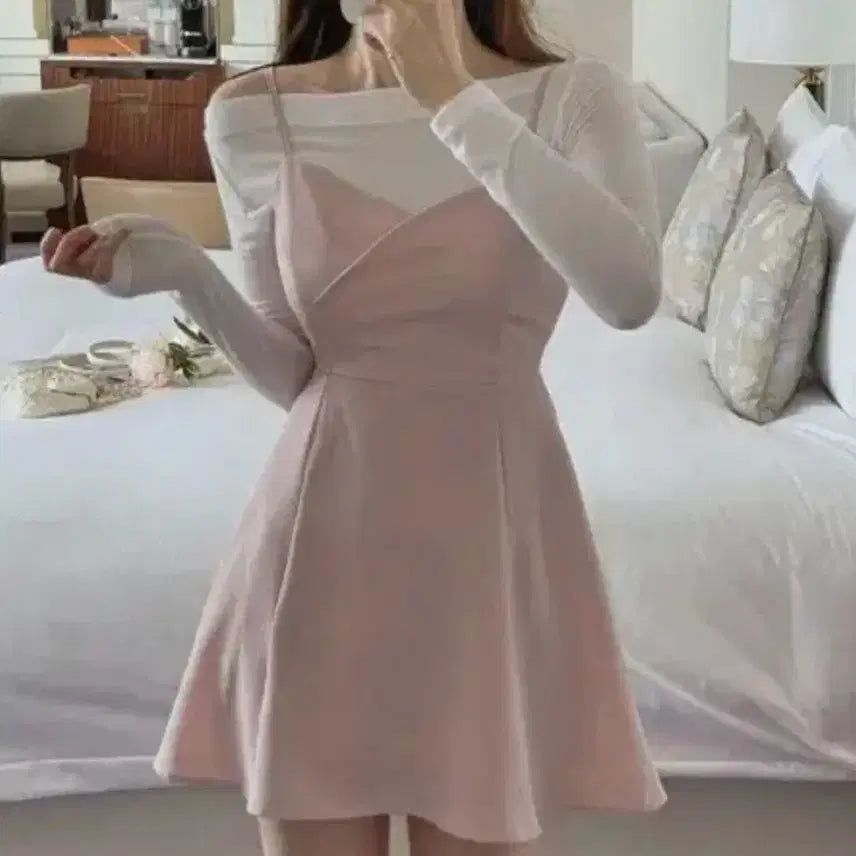 [BUNJANG] Ablie Modernrobe Jasminebell Pink Bustier Mini Dress / 핑크 뷔스티에 원피스 수학여행 에이블리 퍼빗 모던로브 자스민벨