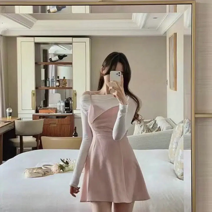 [BUNJANG] Ablie Modernrobe Jasminebell Pink Bustier Mini Dress / 핑크 뷔스티에 원피스 수학여행 에이블리 퍼빗 모던로브 자스민벨