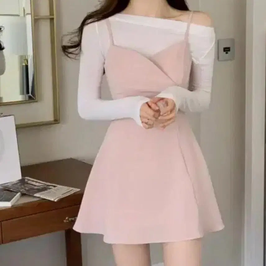 [BUNJANG] Ablie Modernrobe Jasminebell Pink Bustier Mini Dress / 핑크 뷔스티에 원피스 수학여행 에이블리 퍼빗 모던로브 자스민벨