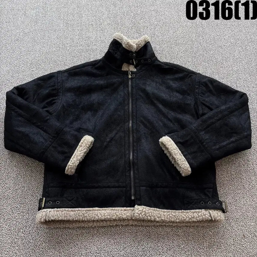 [SOLD OUT] 노모어 블랙 무스탕 스타일 자켓 L