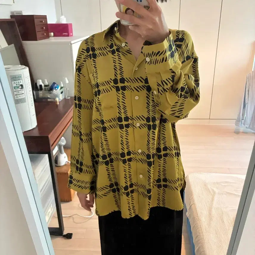 [SOLD OUT] MARNI * Uniqlo SS22 오버사이즈 롱슬리브 셔츠 머스타드 S