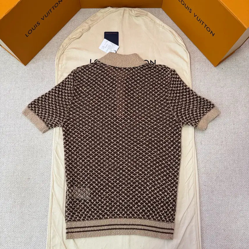 [BUNJANG] Louis Vuitton Knit Collar T-Shirt Wool Unisex / 루이비통 니트 카라티셔츠 울 남녀사이즈 캐쥬얼 스타일 여름