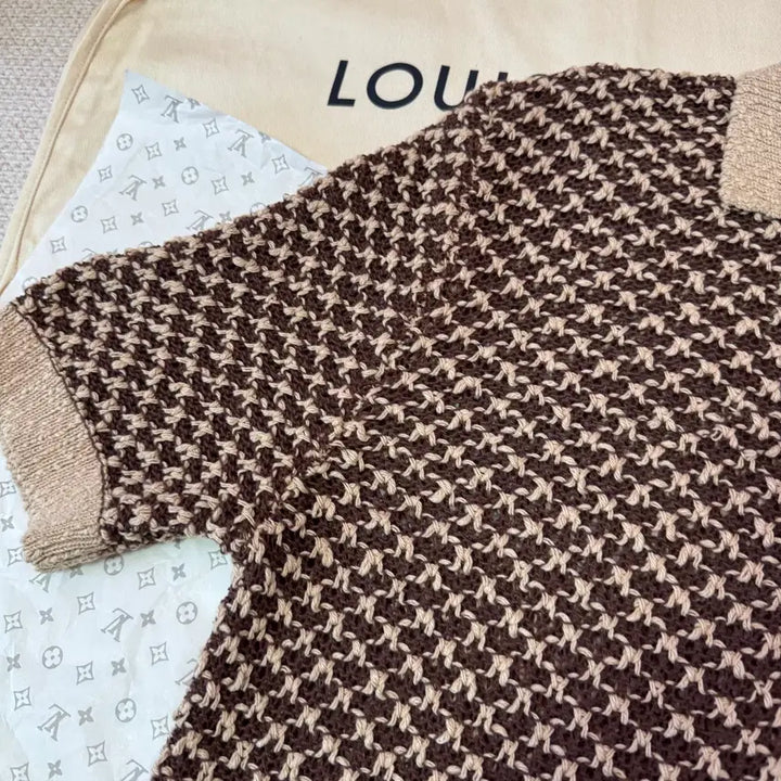 [BUNJANG] Louis Vuitton Knit Collar T-Shirt Wool Unisex / 루이비통 니트 카라티셔츠 울 남녀사이즈 캐쥬얼 스타일 여름