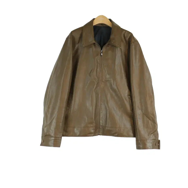 [BUNJANG] City Gee Eco Leather Bomber Jacket (L) / City Gee 에코레더 봄버 자켓 레더 점퍼 L