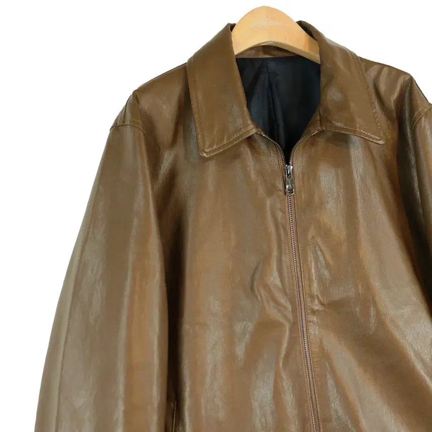 [BUNJANG] City Gee Eco Leather Bomber Jacket (L) / City Gee 에코레더 봄버 자켓 레더 점퍼 L