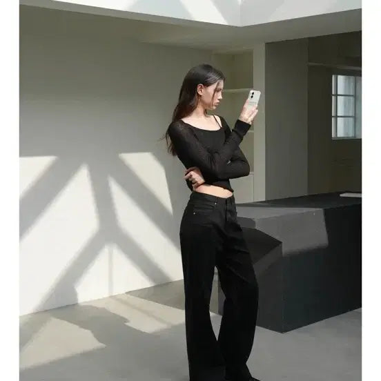 [BUNJANG] Prep for the Order Fenn Curved Leg Jeans - Black / [새상품] 프렙포더 Fenn curved leg jeans 블랙