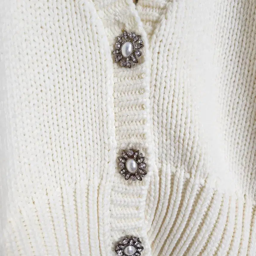 [BUNJANG] ZARA Pearl Button Volume Sleeve Cropped Cardigan / 자라 보석단추 볼륨소매 가디건66