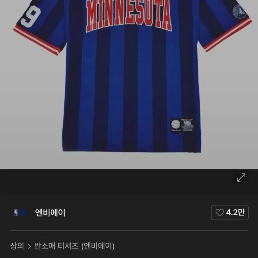 [BUNJANG] NBA Minnesota Stripe T-shirt / NBA 미네소타 스트라이프 반팔 티셔츠 M