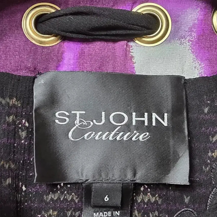 [BUNJANG] ST. JOHN Purple Metallic Jacket &amp; Skirt Set / ST. JOHN 센존 주얼 퍼플 메탈릭 자켓 &amp; 스커트 셋업