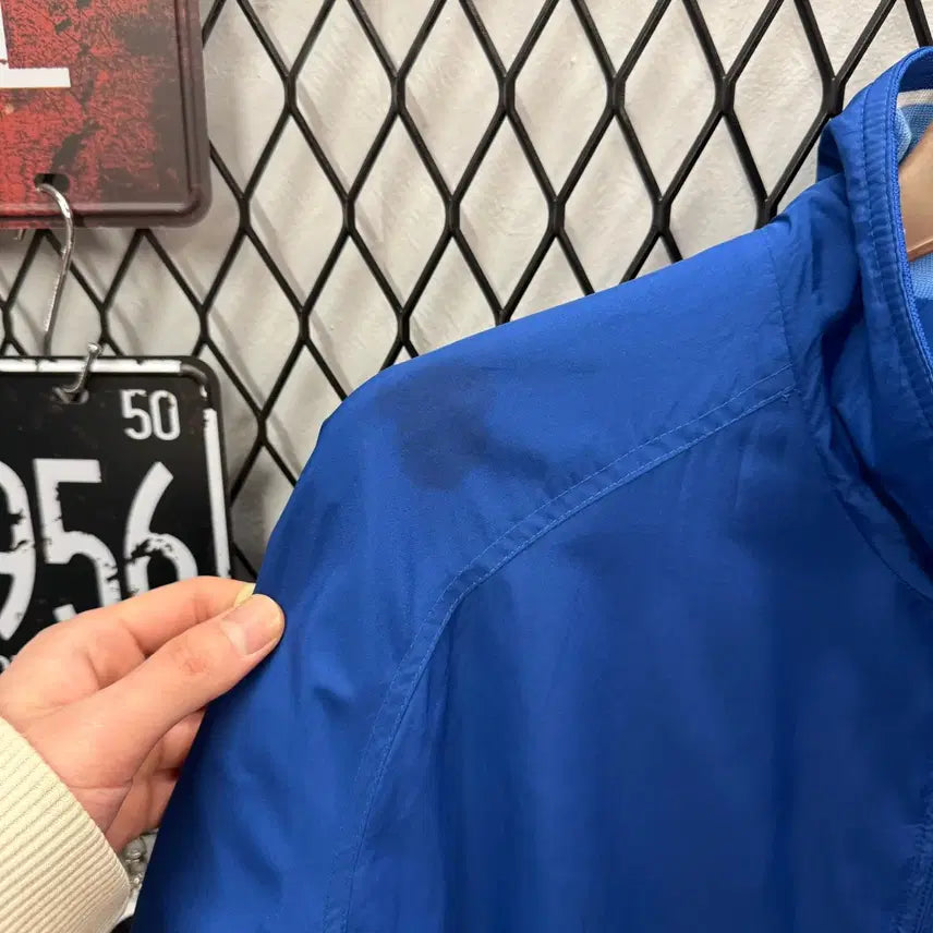 [BUNJANG] Reebok NFL Super Bowl Windbreaker Jacket / 00s 리복 X NFL 39회 슈퍼볼 바람막이 후면 로고 포인트 블루