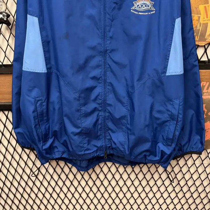[BUNJANG] Reebok NFL Super Bowl Windbreaker Jacket / 00s 리복 X NFL 39회 슈퍼볼 바람막이 후면 로고 포인트 블루