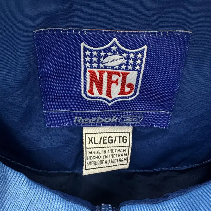 [BUNJANG] Reebok NFL Super Bowl Windbreaker Jacket / 00s 리복 X NFL 39회 슈퍼볼 바람막이 후면 로고 포인트 블루