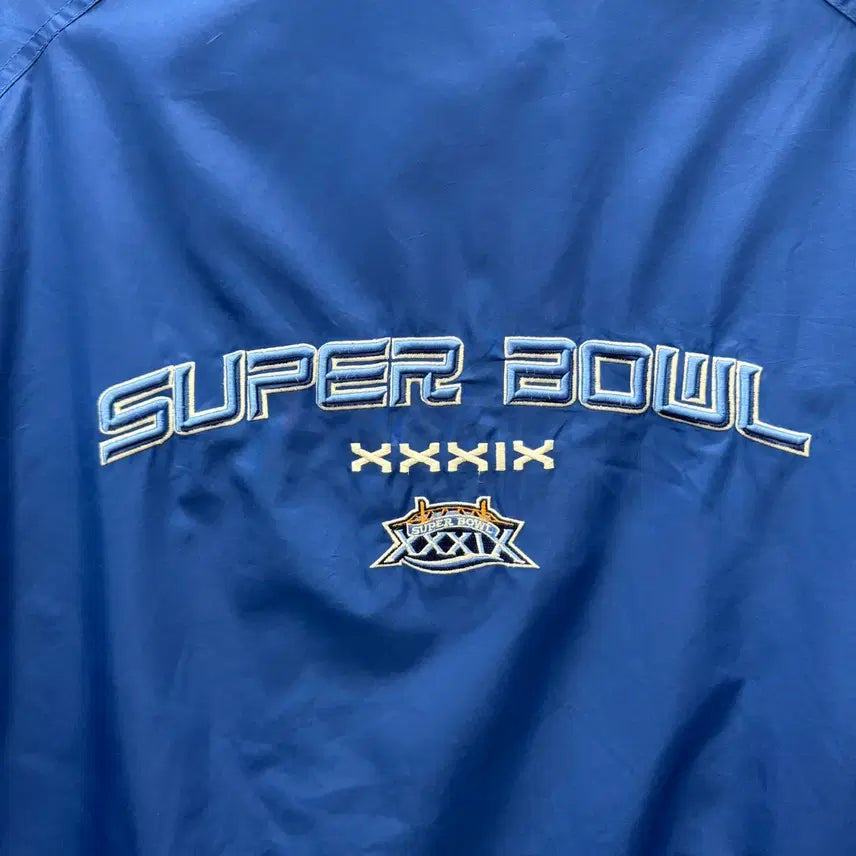 [BUNJANG] Reebok NFL Super Bowl Windbreaker Jacket / 00s 리복 X NFL 39회 슈퍼볼 바람막이 후면 로고 포인트 블루