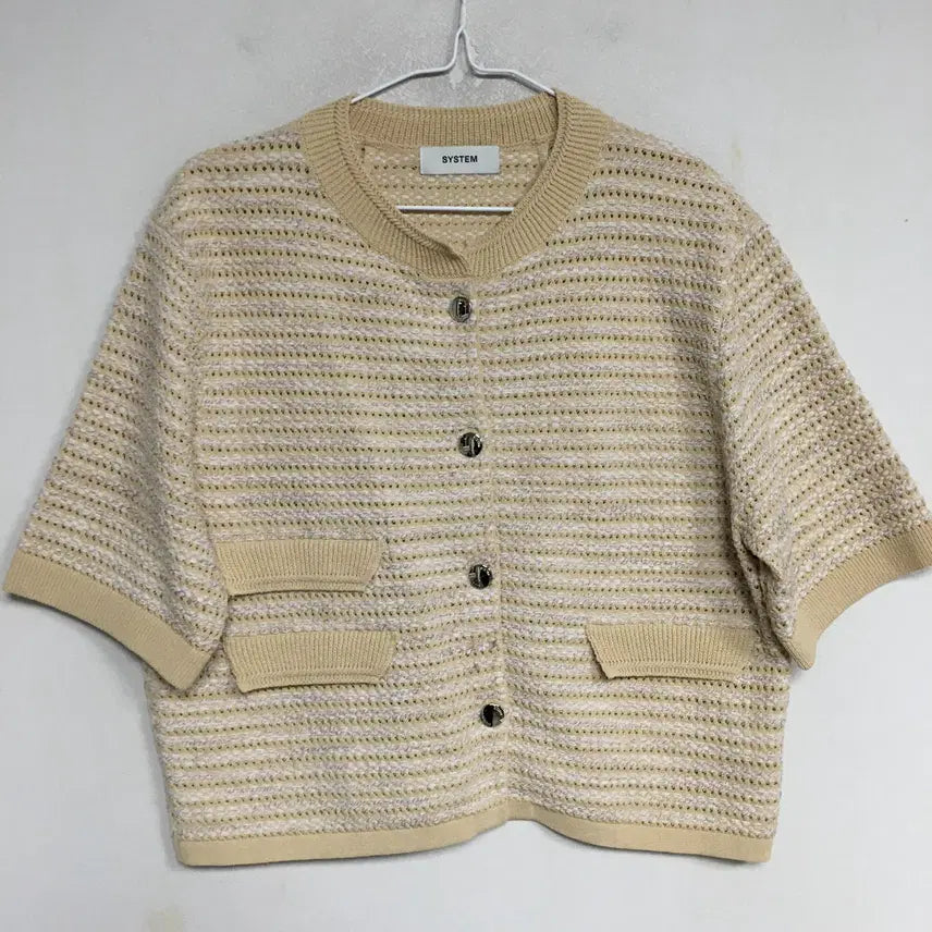 [BUNJANG] SYSTEM Tweed Short Sleeve Cardigan / 23 SYSTEM 시스템 트위드 반팔 가디건 90