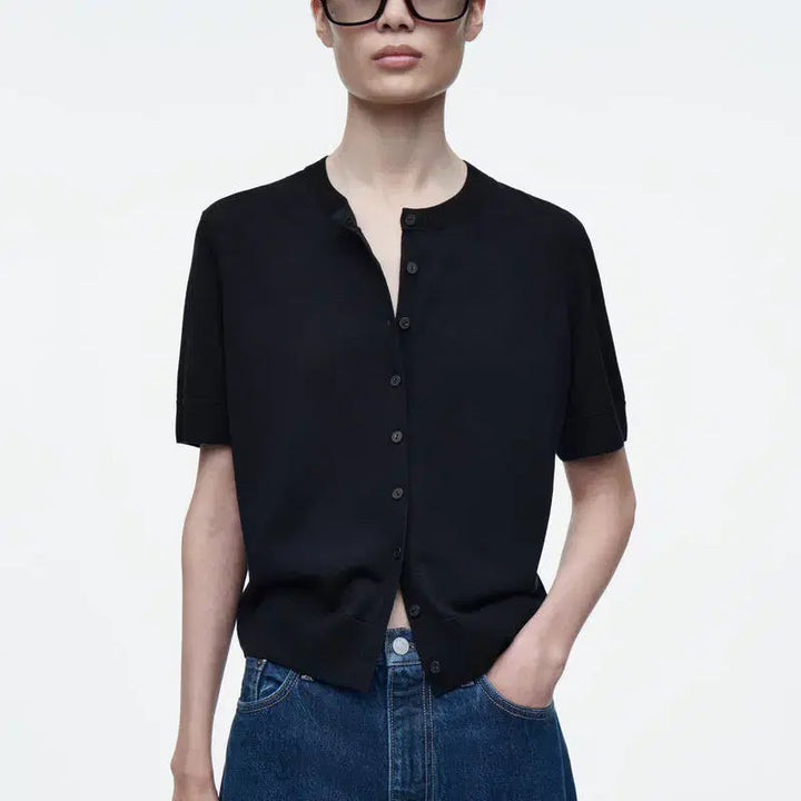 [BUNJANG] COS Merino Wool Sleeve Cardigan (Black) - Size L / COS 코스 슬리브 메리노울 가디건 L