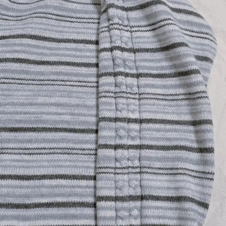 [BUNJANG] Vintage Striped Cable Knit Hoodie / 모리걸 너드 스트라이프 꽈배기 후드 니트 일본빈티지