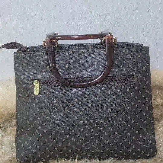 [BUNJANG] Vintage Logo Pattern Tote Bag - Brown / 빈티지 로고 패턴 토트백 브라운
