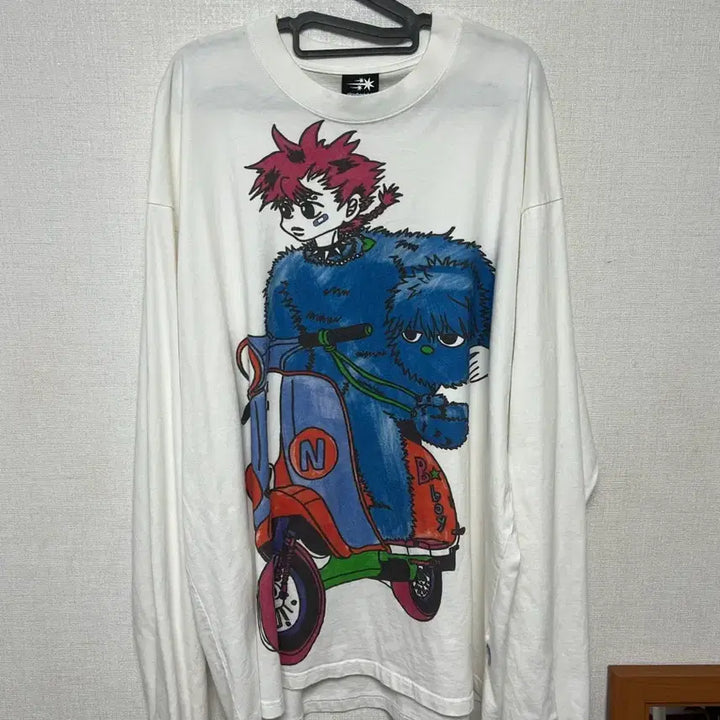 [BUNJANG] Nice Ghost Club Motorcycle Blue Boy Long Sleeve T-shirt (M) / 나이스고스트클럽 모토사이클 블루보이 빅빅 티셔츠 롱슬리브 긴팔티 M