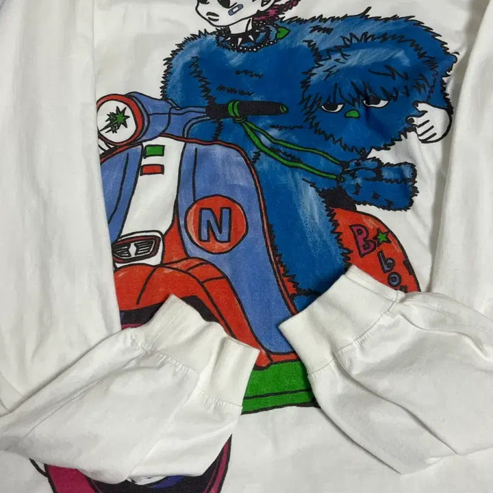 [BUNJANG] Nice Ghost Club Motorcycle Blue Boy Long Sleeve T-shirt (M) / 나이스고스트클럽 모토사이클 블루보이 빅빅 티셔츠 롱슬리브 긴팔티 M