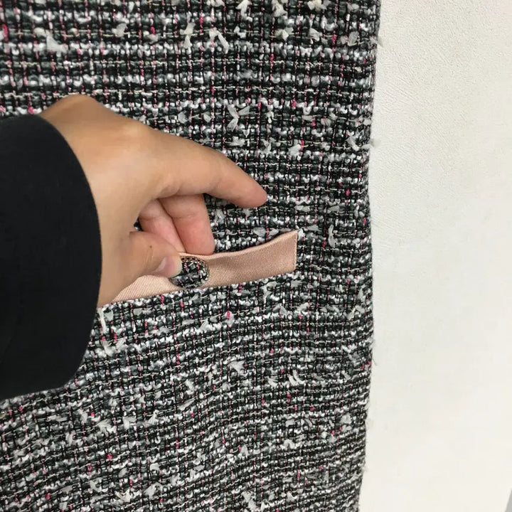 [BUNJANG] Sandro Ribbon Tweed Dress Size 55 / SANDRO 산드로 리본 트위드 원피스 55