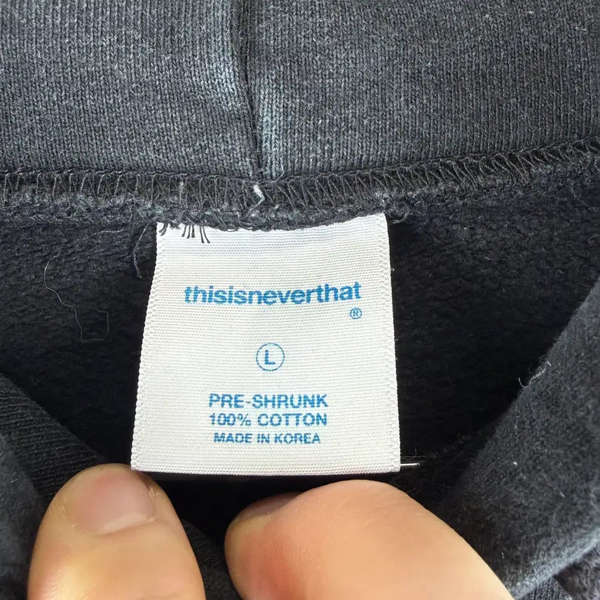 [BUNJANG] thisisneverthat Back Logo Hoodie Black / L) 디스이즈네버댓 백로고 후드 티 블랙
