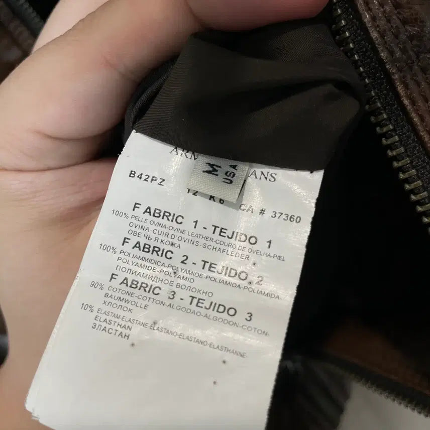 [BUNJANG] Armani Jeans Brown Two-Way Lambskin Padded Jacket / (M) Armani Jeans 아르마니 진스 브라운 투웨이 양가죽 패딩