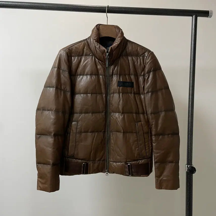 [BUNJANG] Armani Jeans Brown Two-Way Lambskin Padded Jacket / (M) Armani Jeans 아르마니 진스 브라운 투웨이 양가죽 패딩