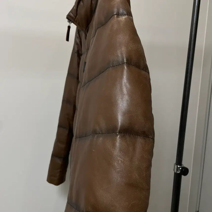 [BUNJANG] Armani Jeans Brown Two-Way Lambskin Padded Jacket / (M) Armani Jeans 아르마니 진스 브라운 투웨이 양가죽 패딩