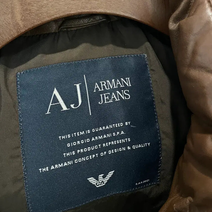 [BUNJANG] Armani Jeans Brown Two-Way Lambskin Padded Jacket / (M) Armani Jeans 아르마니 진스 브라운 투웨이 양가죽 패딩