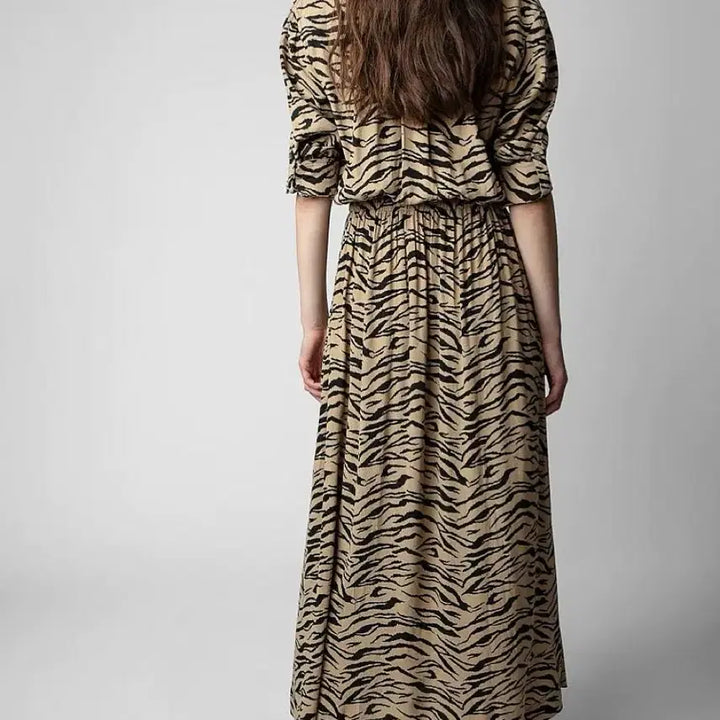 [BUNJANG] ZADIG &amp; VOLTAIRE Radial Tiger Print Maxi Dress / 쟈딕앤볼테르 Radial 타이거 프린트 맥시 드레스
