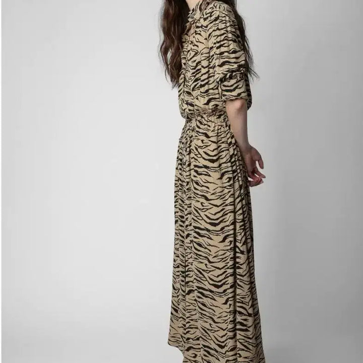 [BUNJANG] ZADIG &amp; VOLTAIRE Radial Tiger Print Maxi Dress / 쟈딕앤볼테르 Radial 타이거 프린트 맥시 드레스