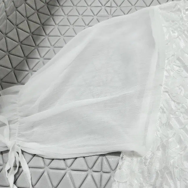 [BUNJANG] White Lace Chiffon Dress / 55 여성 원피스 레이스 쉬폰 원피스 화이트 흰색 원피스
