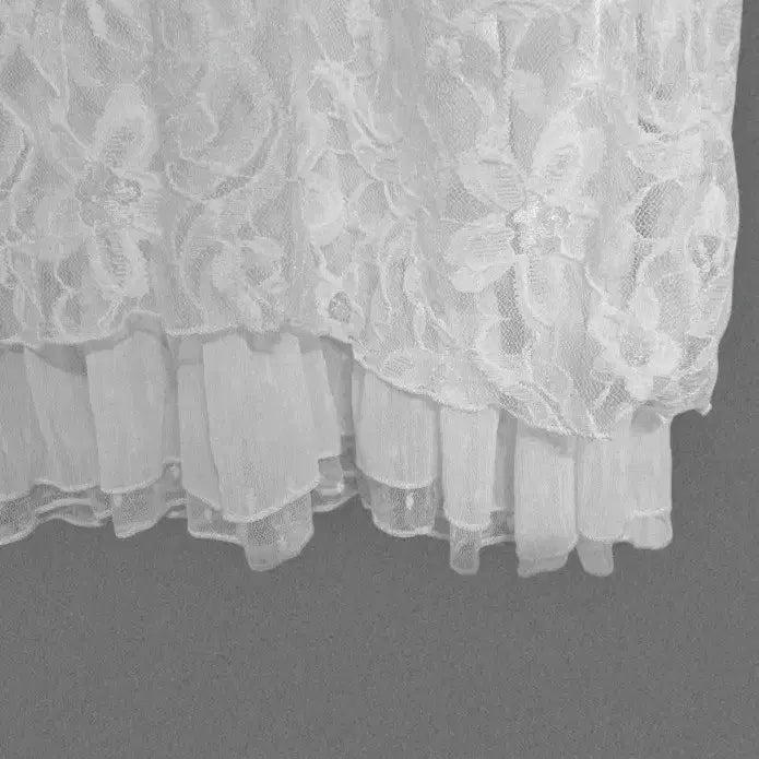 [BUNJANG] White Lace Chiffon Dress / 55 여성 원피스 레이스 쉬폰 원피스 화이트 흰색 원피스