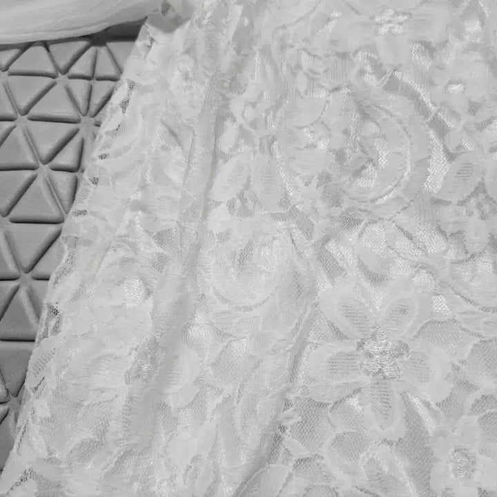 [BUNJANG] White Lace Chiffon Dress / 55 여성 원피스 레이스 쉬폰 원피스 화이트 흰색 원피스