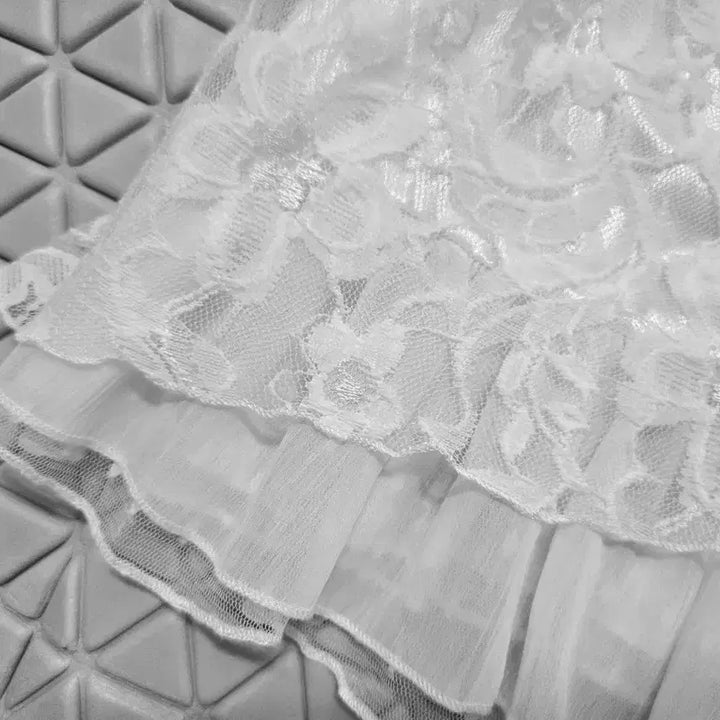 [BUNJANG] White Lace Chiffon Dress / 55 여성 원피스 레이스 쉬폰 원피스 화이트 흰색 원피스